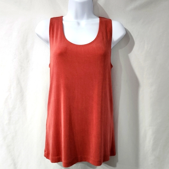 Chico's Travelers Womens Sleeveless Top Size 2 (L/12) Mauve Slinky Stretch Flowy - Picture 1 of 6